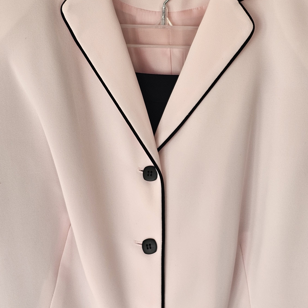 Dressbarn Blush Blazer with Black Trim